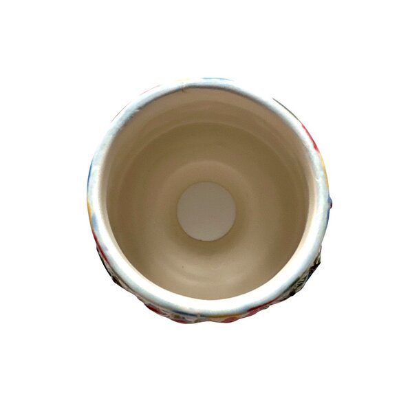 Yankee Candle Ceramic Candle Holder Festive Winter Scene Skis Hats Vintage - Picture 5 of 7